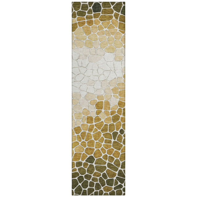 Addison Chantille ACN2190 Geometric Machine Made Transitional Gold Rug