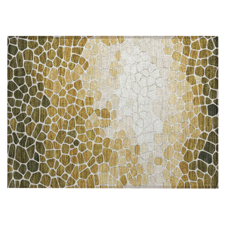Addison Chantille ACN2190 Geometric Machine Made Transitional Gold Rug