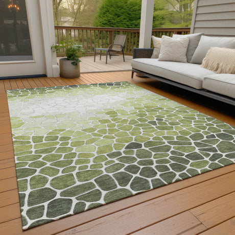 Addison Chantille ACN2190 Geometric Machine Made Transitional Green Rug