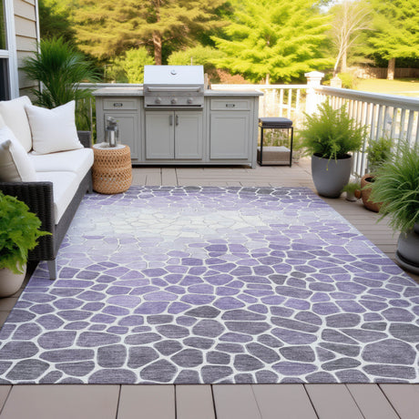 Addison Chantille ACN2190 Geometric Machine Made Transitional Purple Rug