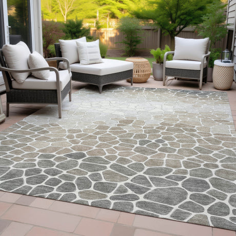 Addison Chantille ACN2190 Geometric Machine Made Transitional Taupe Rug