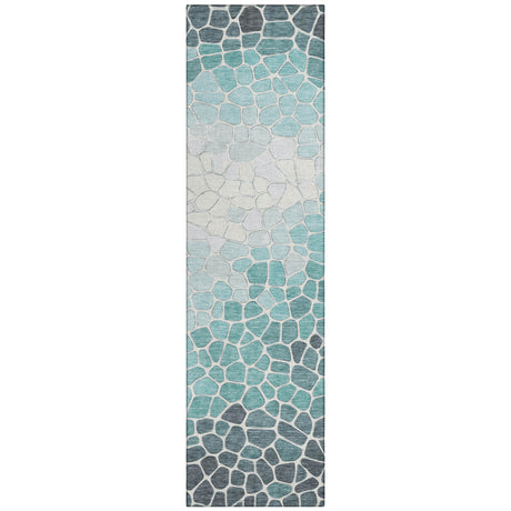 Addison Chantille ACN2190 Geometric Machine Made Transitional Teal Rug
