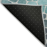Addison Chantille ACN2190 Geometric Machine Made Transitional Teal Rug