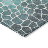 Addison Chantille ACN2190 Geometric Machine Made Transitional Teal Rug