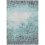 Addison Chantille ACN2190 Geometric Machine Made Transitional Teal Rug