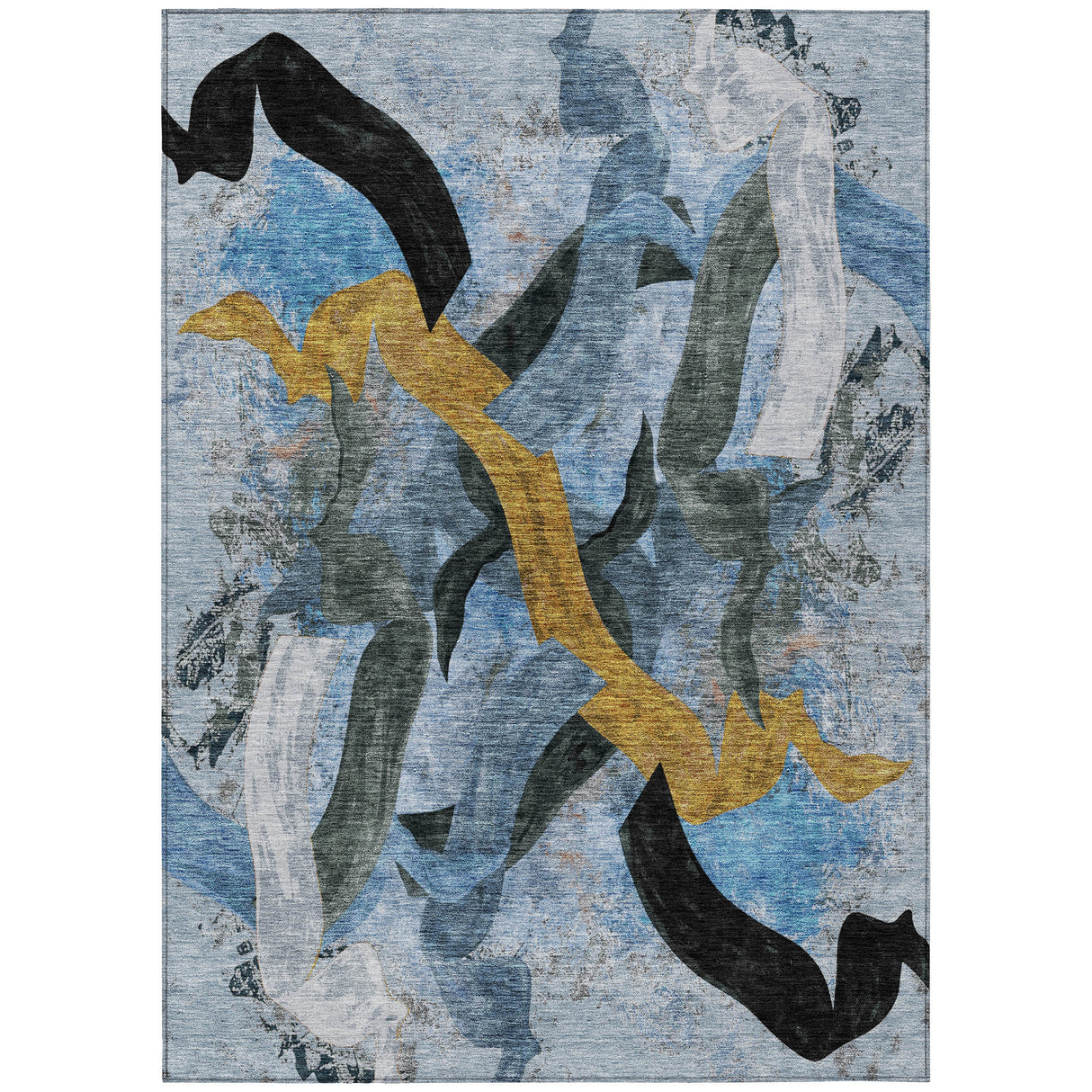Addison Chantille ACN2191 Abstract Machine Made Transitional Denim Rug