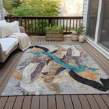 Addison Chantille ACN2191 Abstract Machine Made Transitional Gray Rug
