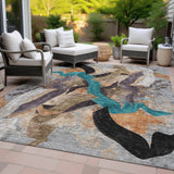Addison Chantille ACN2191 Abstract Machine Made Transitional Gray Rug