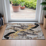 Addison Chantille ACN2191 Abstract Machine Made Transitional Taupe Rug