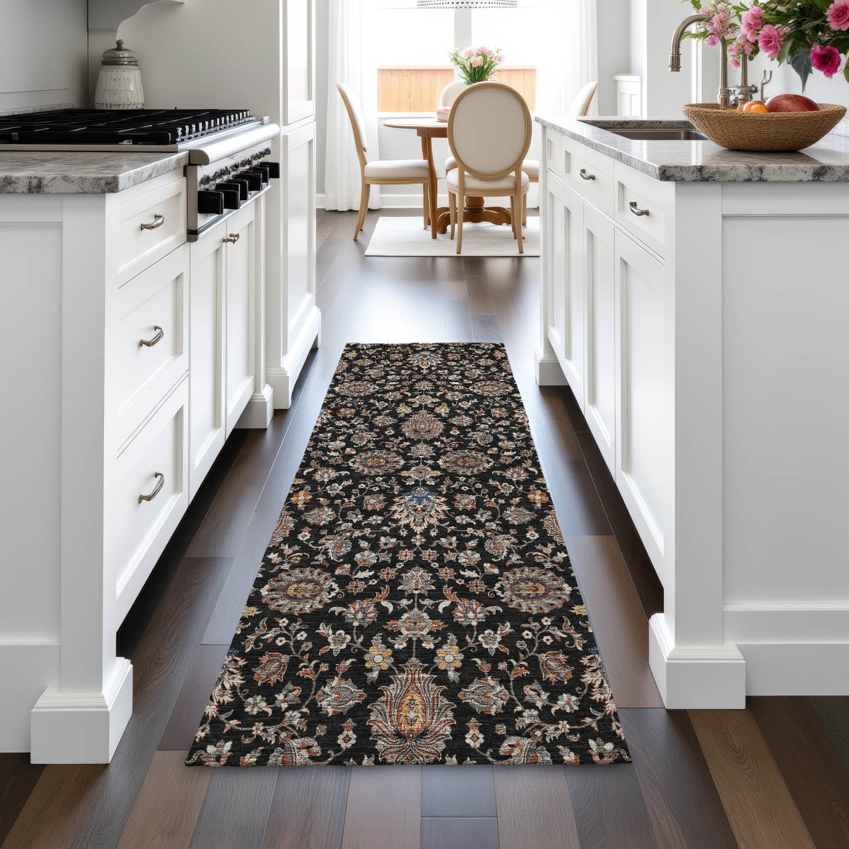 Addison Chantille ACN2192 Global Machine Made Traditional Black Rug