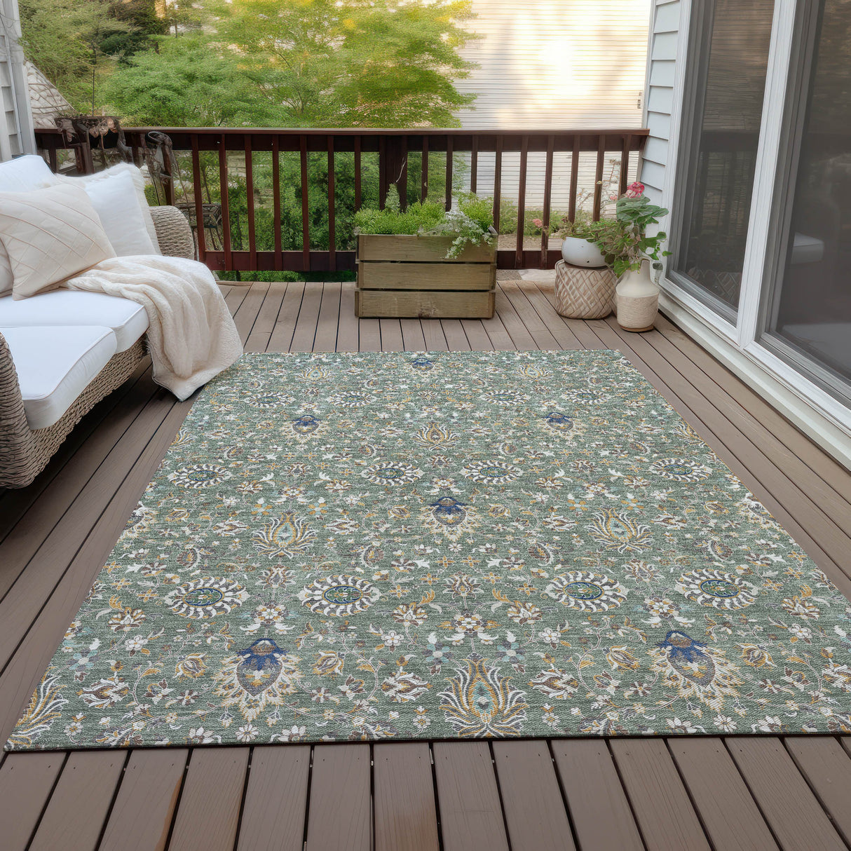 Addison Chantille ACN2192 Global Machine Made Traditional Green Rug