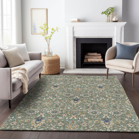 Addison Chantille ACN2192 Global Machine Made Traditional Green Rug