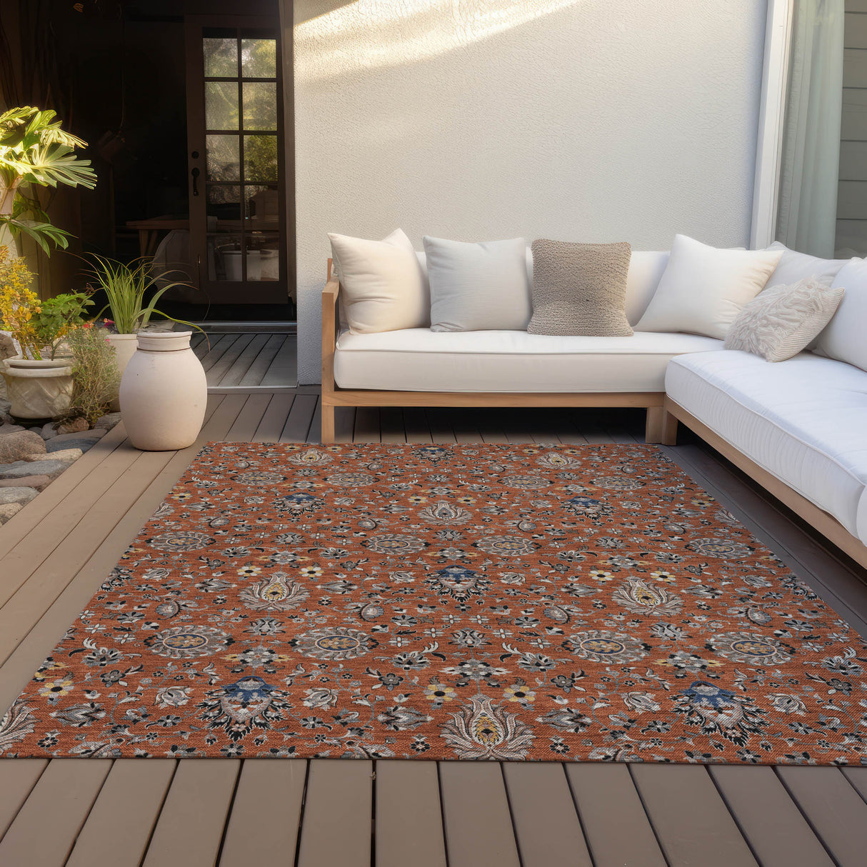 Addison Chantille ACN2192 Global Machine Made Traditional Paprika Rug