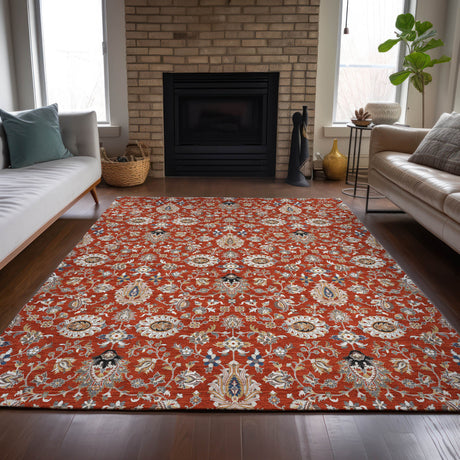Addison Chantille ACN2192 Global Machine Made Traditional Red Rug