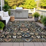 Addison Chantille ACN2193 Floral Machine Made Transitional Black Rug