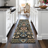 Addison Chantille ACN2193 Floral Machine Made Transitional Black Rug