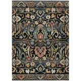 Addison Chantille ACN2193 Floral Machine Made Transitional Black Rug