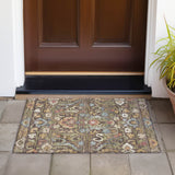 Addison Chantille ACN2193 Floral Machine Made Transitional Chocolate Rug