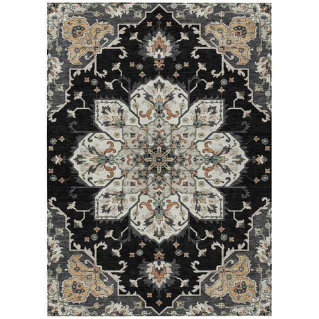 Addison Chantille ACN2194 Global Machine Made Traditional Black Rug