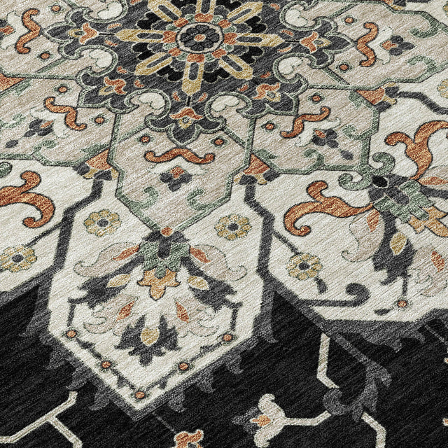 Addison Chantille ACN2194 Global Machine Made Traditional Black Rug