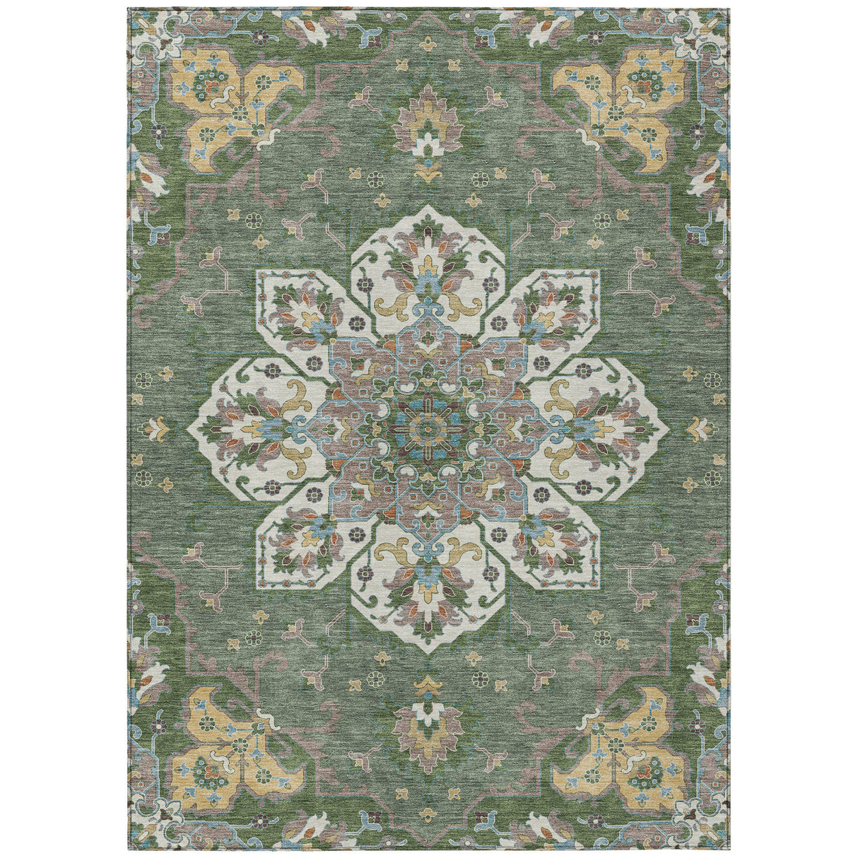 Addison Chantille ACN2194 Global Machine Made Traditional Green Rug