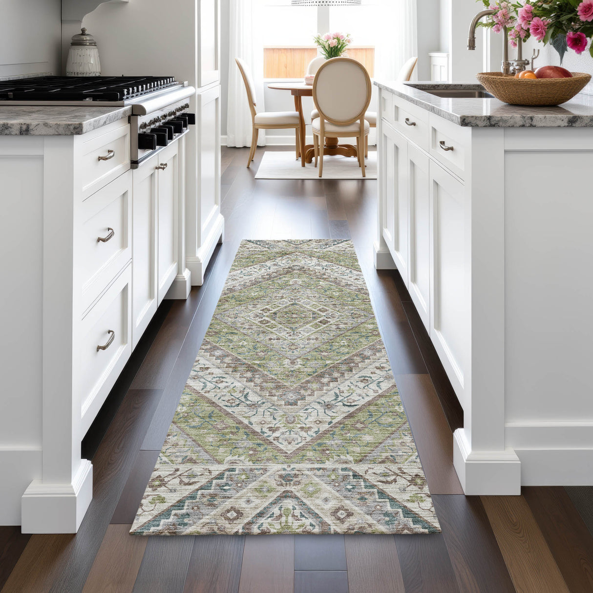 Addison Chantille ACN2195 Geometric Machine Made Transitional Aloe Rug