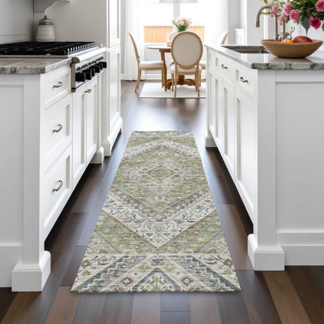 Addison Chantille ACN2195 Geometric Machine Made Transitional Aloe Rug
