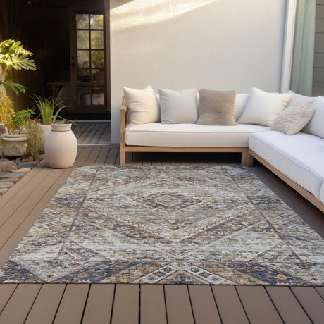 Addison Chantille ACN2195 Geometric Machine Made Transitional Brown Rug