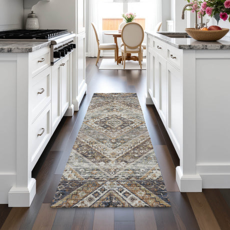 Addison Chantille ACN2195 Geometric Machine Made Transitional Brown Rug