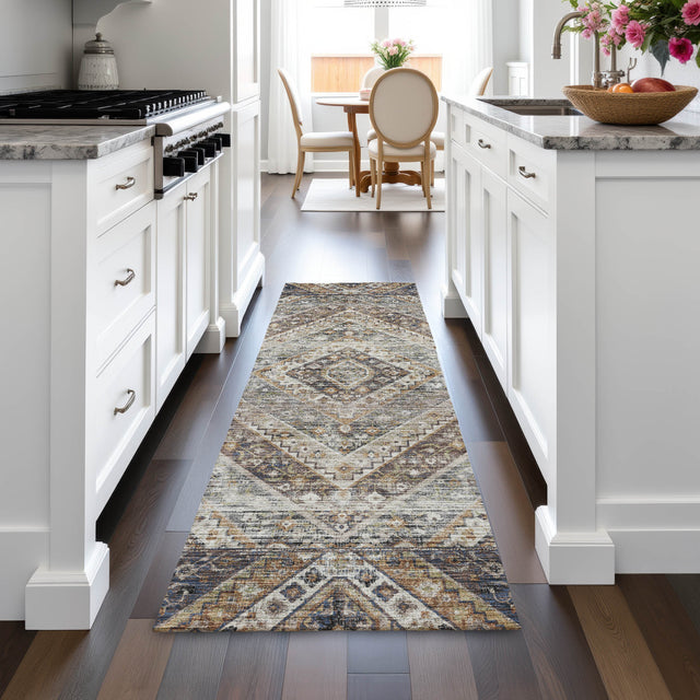 Addison Chantille ACN2195 Geometric Machine Made Transitional Brown Rug