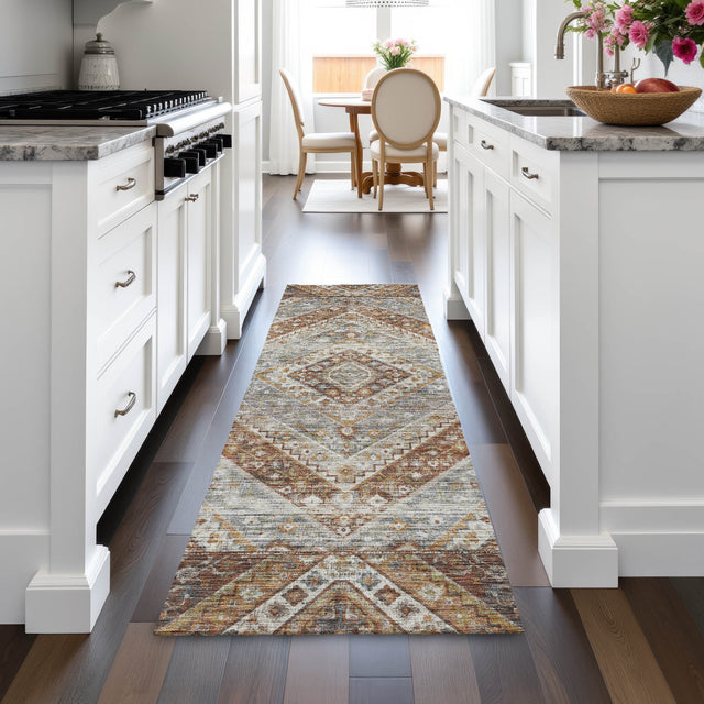 Addison Chantille ACN2195 Geometric Machine Made Transitional Paprika Rug