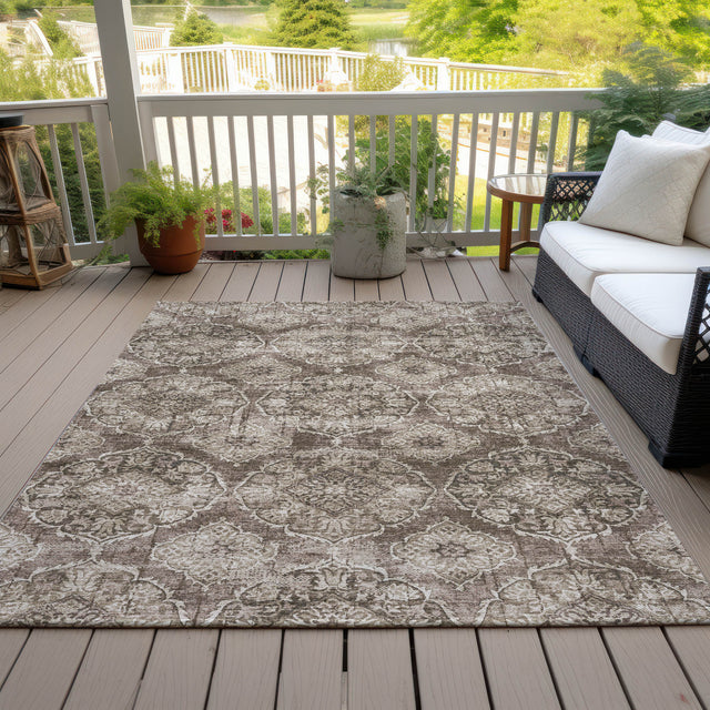Addison Chantille ACN2196 Panel Machine Made Transitional Chocolate Rug