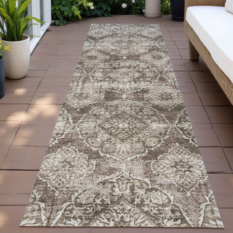 Addison Chantille ACN2196 Panel Machine Made Transitional Chocolate Rug