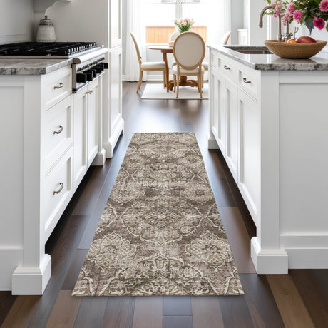 Addison Chantille ACN2196 Panel Machine Made Transitional Chocolate Rug