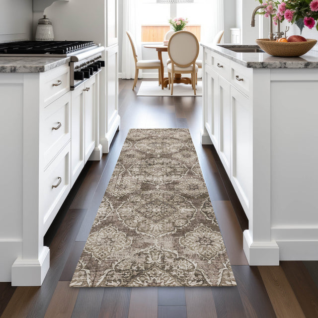 Addison Chantille ACN2196 Panel Machine Made Transitional Chocolate Rug