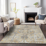 Addison Chantille ACN2197 Global Machine Made Traditional Gold Rug