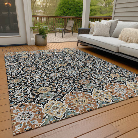 Addison Chantille ACN2199 Panel Machine Made Transitional Black Rug