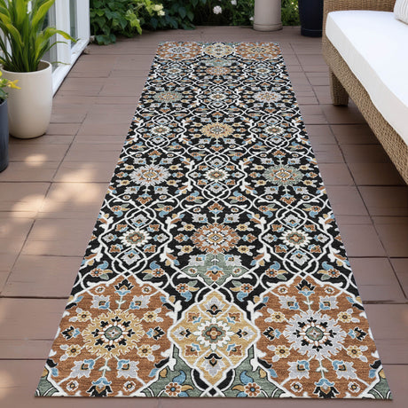 Addison Chantille ACN2199 Panel Machine Made Transitional Black Rug