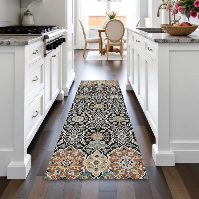 Addison Chantille ACN2199 Panel Machine Made Transitional Black Rug