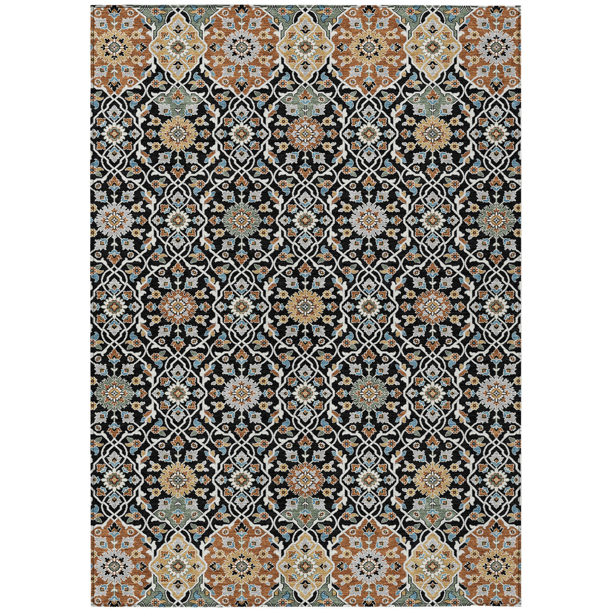 Addison Chantille ACN2199 Panel Machine Made Transitional Black Rug