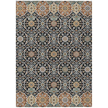 Addison Chantille ACN2199 Panel Machine Made Transitional Black Rug