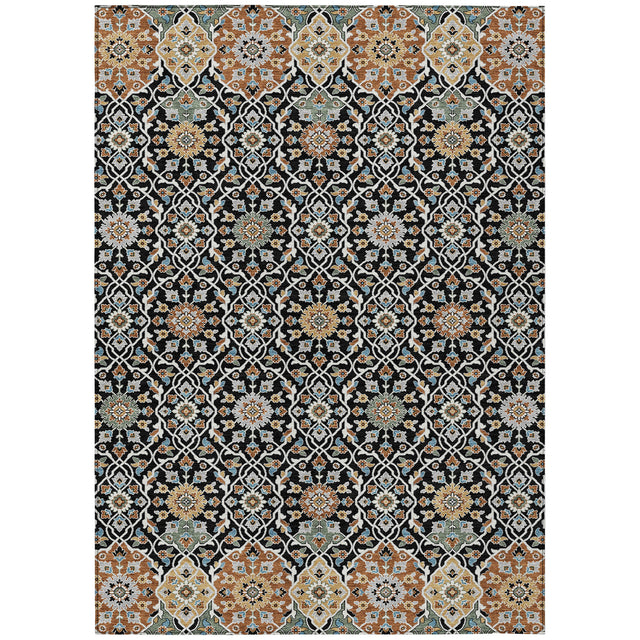 Addison Chantille ACN2199 Panel Machine Made Transitional Black Rug