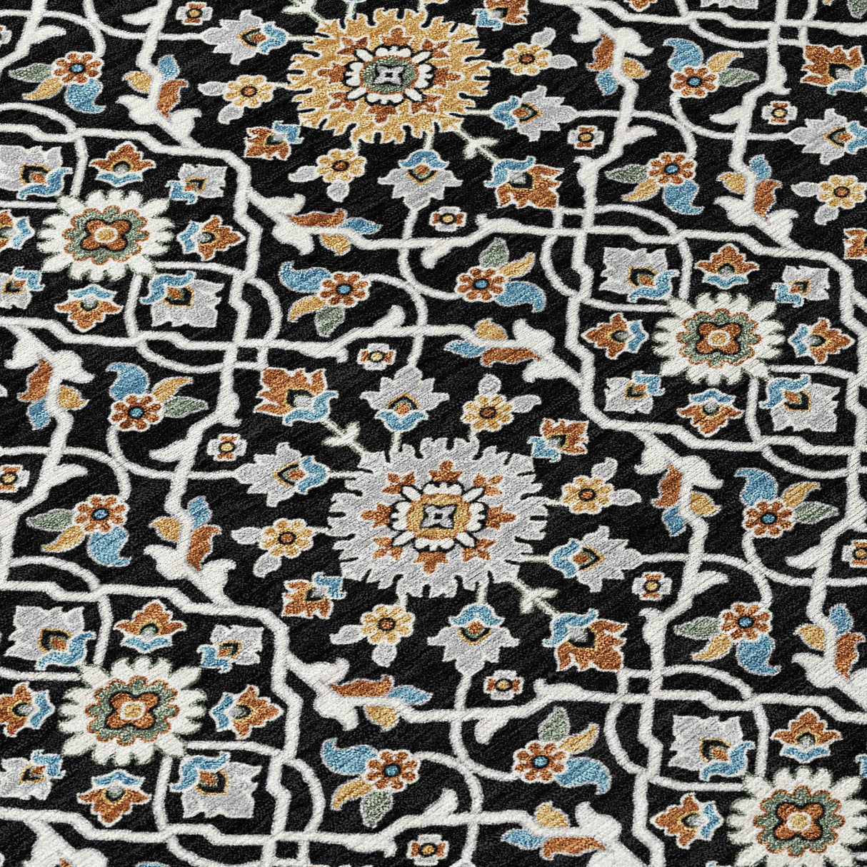 Addison Chantille ACN2199 Panel Machine Made Transitional Black Rug
