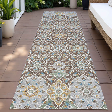 Addison Chantille ACN2199 Panel Machine Made Transitional Chocolate Rug