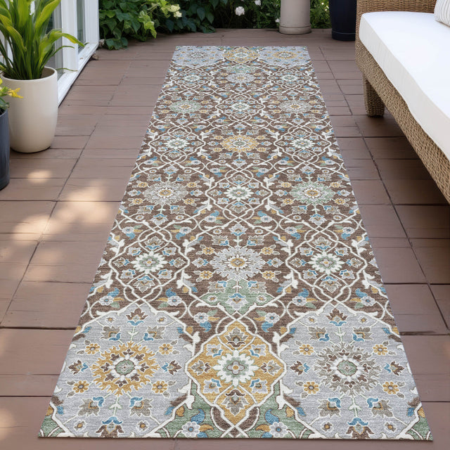 Addison Chantille ACN2199 Panel Machine Made Transitional Chocolate Rug