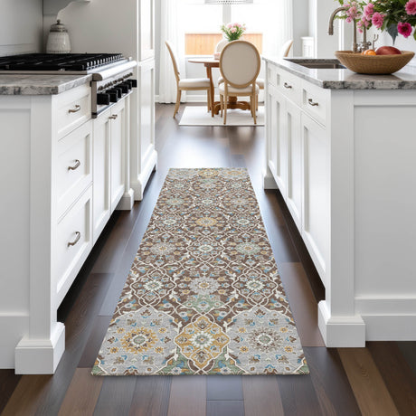 Addison Chantille ACN2199 Panel Machine Made Transitional Chocolate Rug