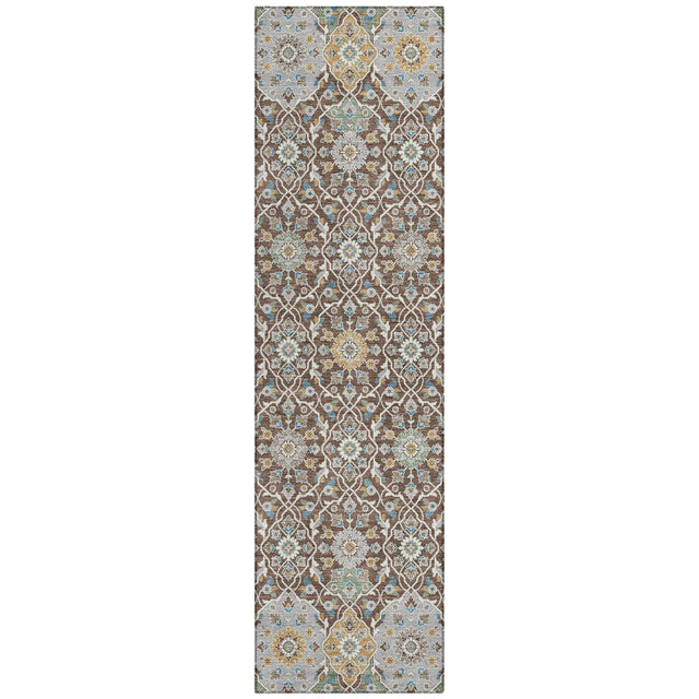 Addison Chantille ACN2199 Panel Machine Made Transitional Chocolate Rug