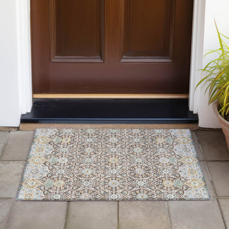 Addison Chantille ACN2199 Panel Machine Made Transitional Chocolate Rug
