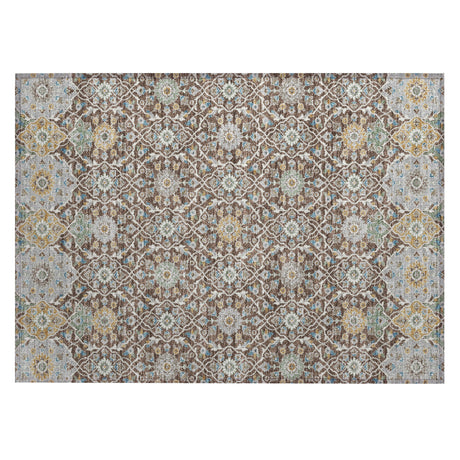 Addison Chantille ACN2199 Panel Machine Made Transitional Chocolate Rug