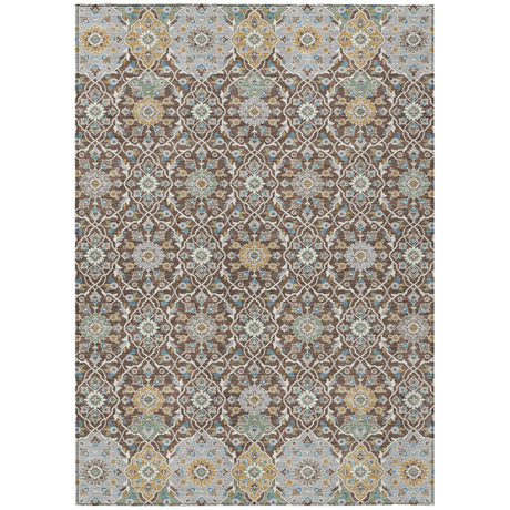 Addison Chantille ACN2199 Panel Machine Made Transitional Chocolate Rug